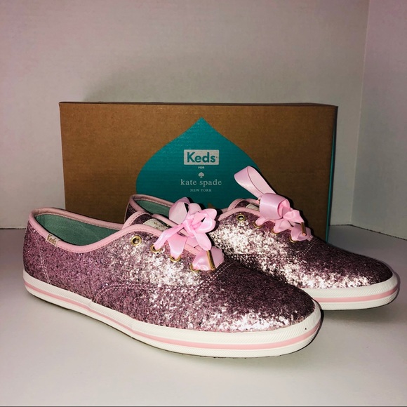 kate spade Shoes - Only Worn Once! Kate Spade Keds-Glitter Light Pink